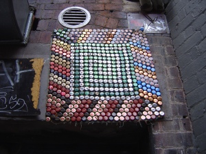 Bottle cap mosaic